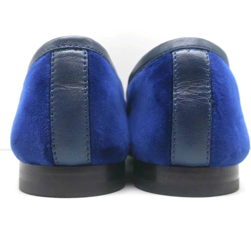 Gucci Jordaan Velvet Horsebit Loafers Dark Blue Size 36 - Picture 8 of 11